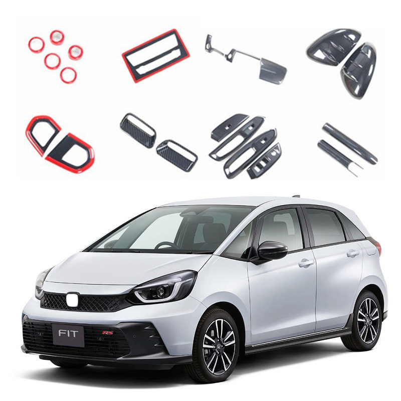 适用于21款本田飞度Fit Life Jazz碳纤纹内饰排挡手刹车门饰条