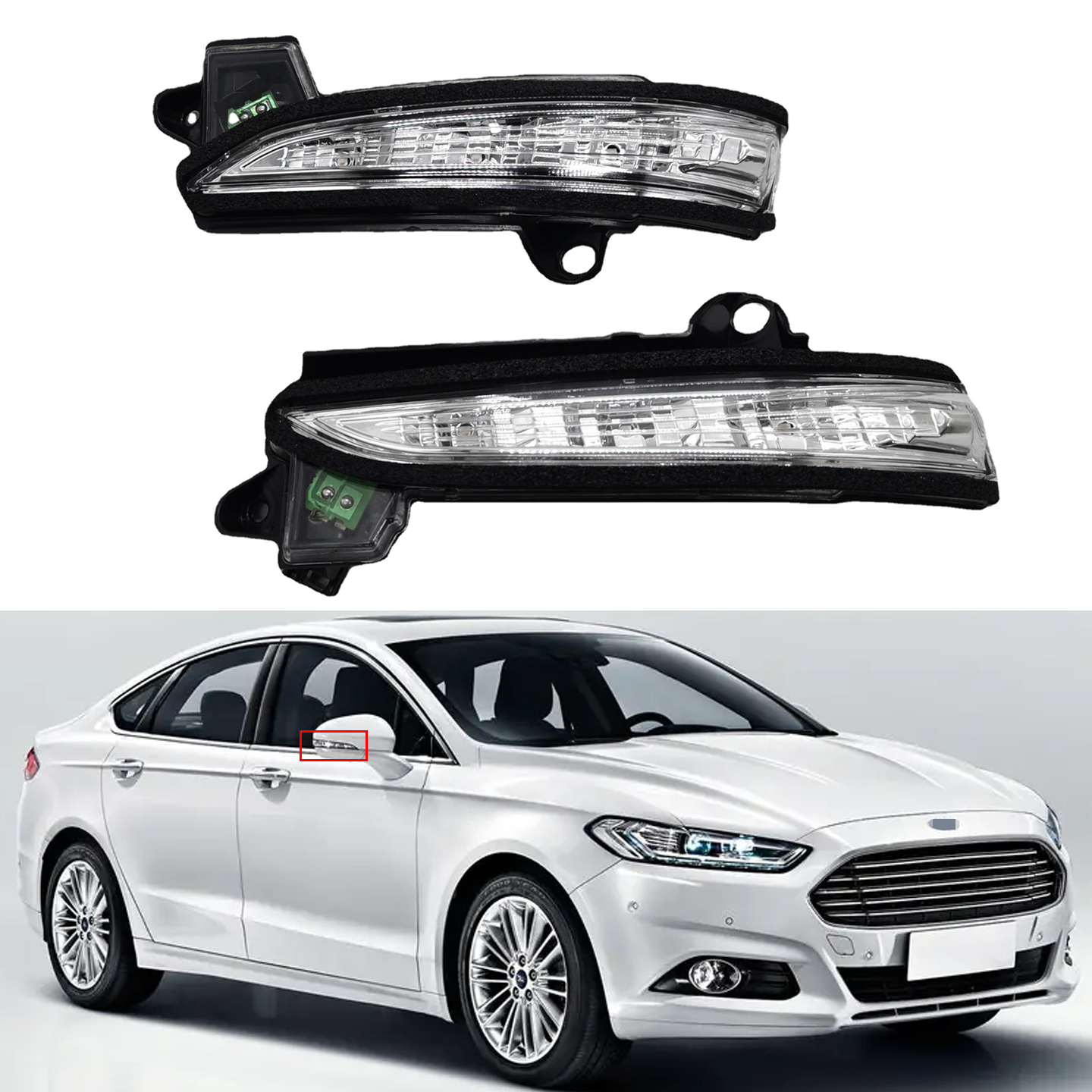 适用于13-20款福特蒙迪欧Fusion 美规倒车镜转向灯信号灯侧边灯