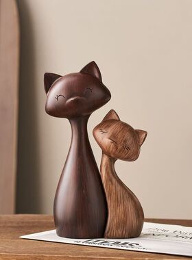创意小众高级感小猫摆件客厅装饰