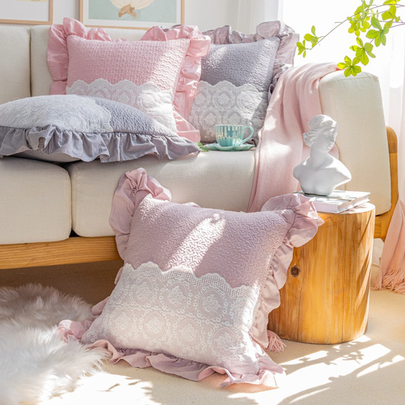 韩式清新纯棉抱枕套靠垫套抱枕午睡枕休闲枕办公室腰枕四季通用