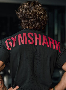 Gymshark联名克里斯健美运动休闲落肩宽松t恤男短袖健身训练上衣T