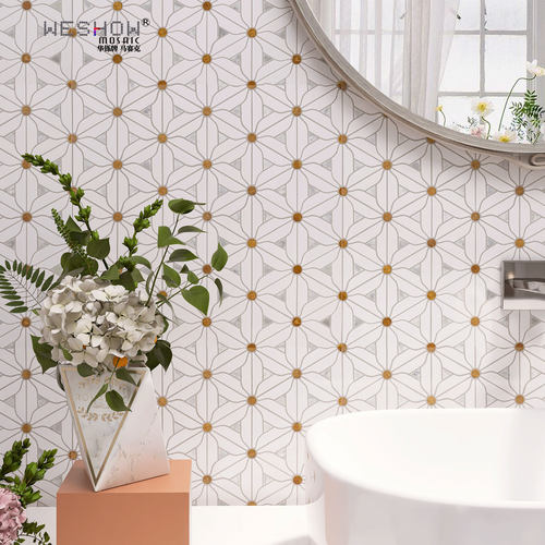 华铄马赛克轻奢天然大理石卫生间