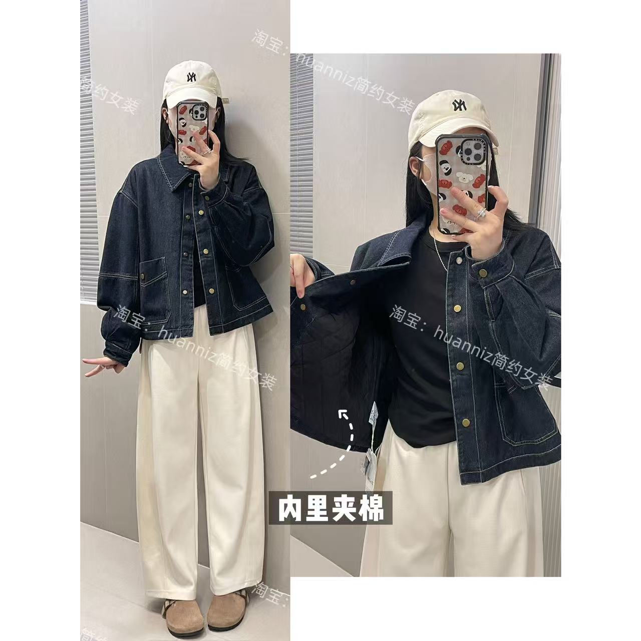 冬季韩版夹棉牛仔外套