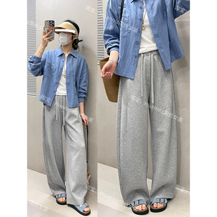 长裤 春夏高级风一粒扣空气层弯刀卫裤 女宽松遮胯显瘦阔腿休闲裤