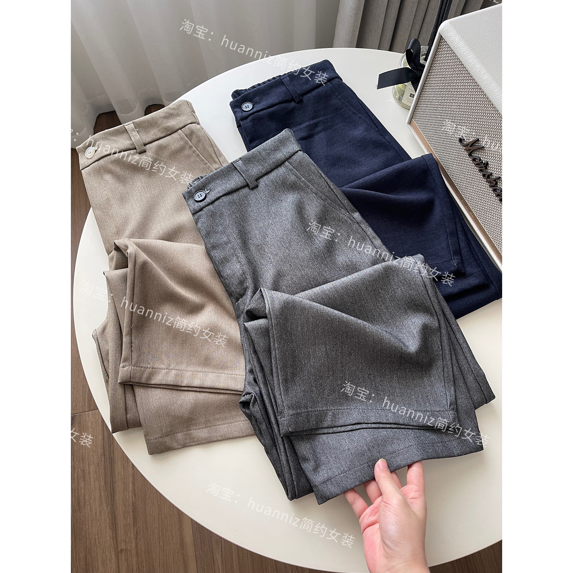 高级感极简通勤休闲裤九分西装裤