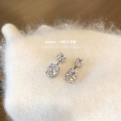 只吃三文鱼 925银针 2ways高透锆石 店主自留 基础百搭爆闪日常款