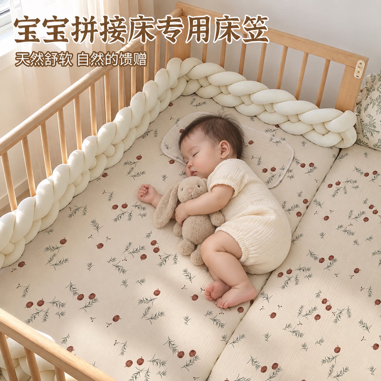 纯棉a类纱布专用婴儿床床笠定制图片