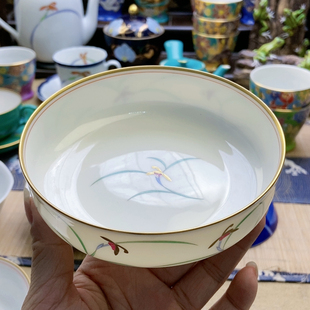 超稀有！大漏出！高品香兰社绿叶金兰花米饭碗 特价