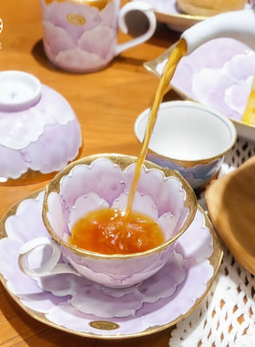文山窑手工作咖啡红茶杯碟日本