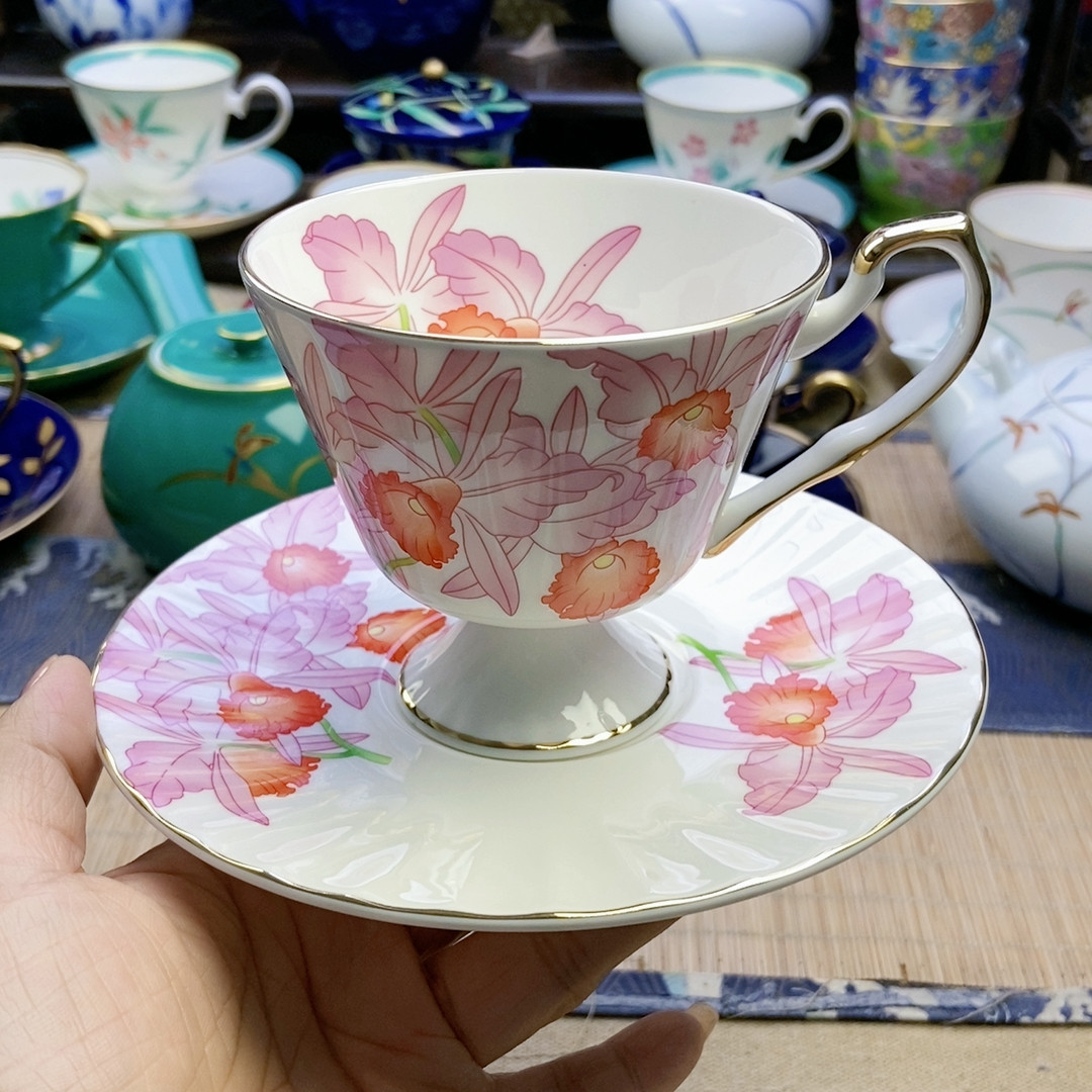 超级福利！高品！香兰社卡特兰花咖啡杯 孤品 微窑点图片