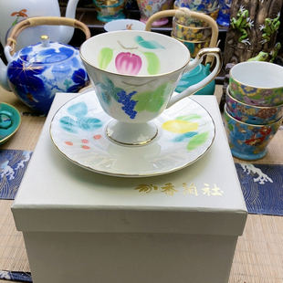 新款!高品!福利出!香兰社水果画片高足咖啡杯 带盒 特价