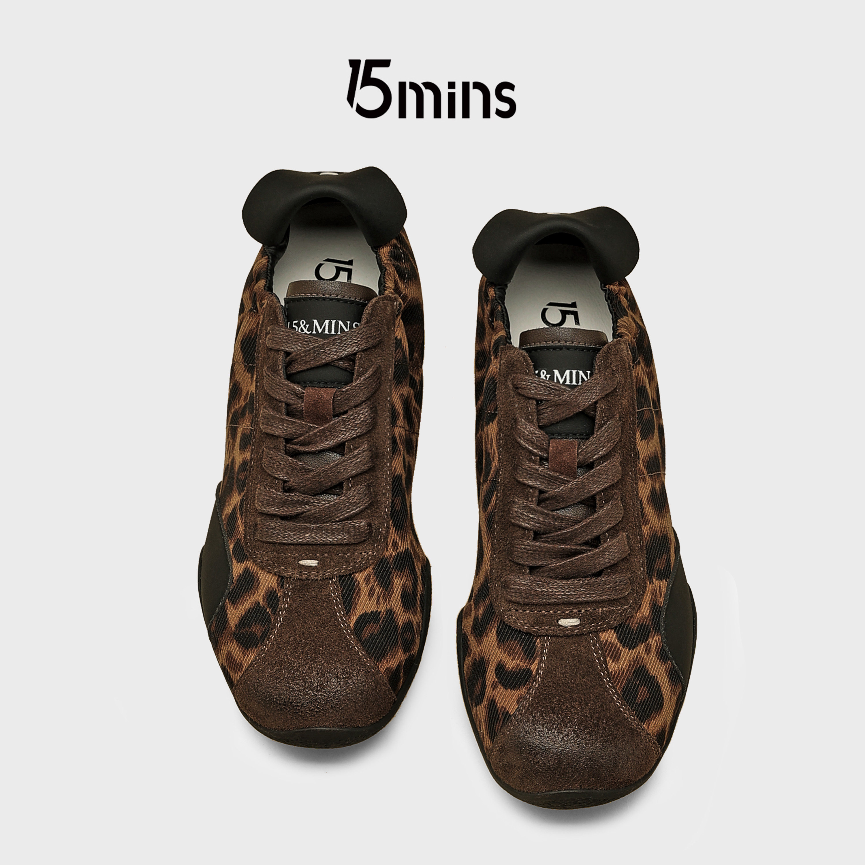 15mins复古豹纹德训鞋软底阿甘鞋