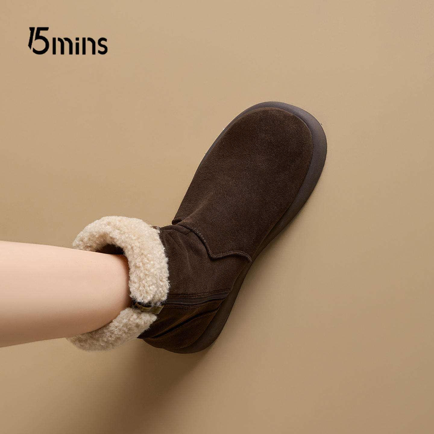 15mins保暖东北棉鞋女厚底雪地靴