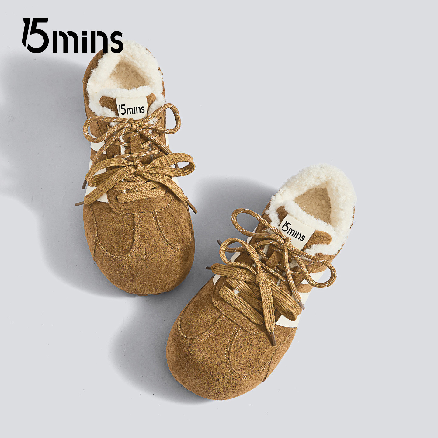 15mins加绒德训鞋女2025新款冬季保暖勃肯棉鞋复古平底休闲运动鞋,女鞋,德训鞋,淘宝优惠券,粉丝福利购,淘宝优惠卷