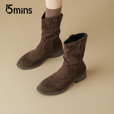 15mins美拉德短靴中筒骑士靴