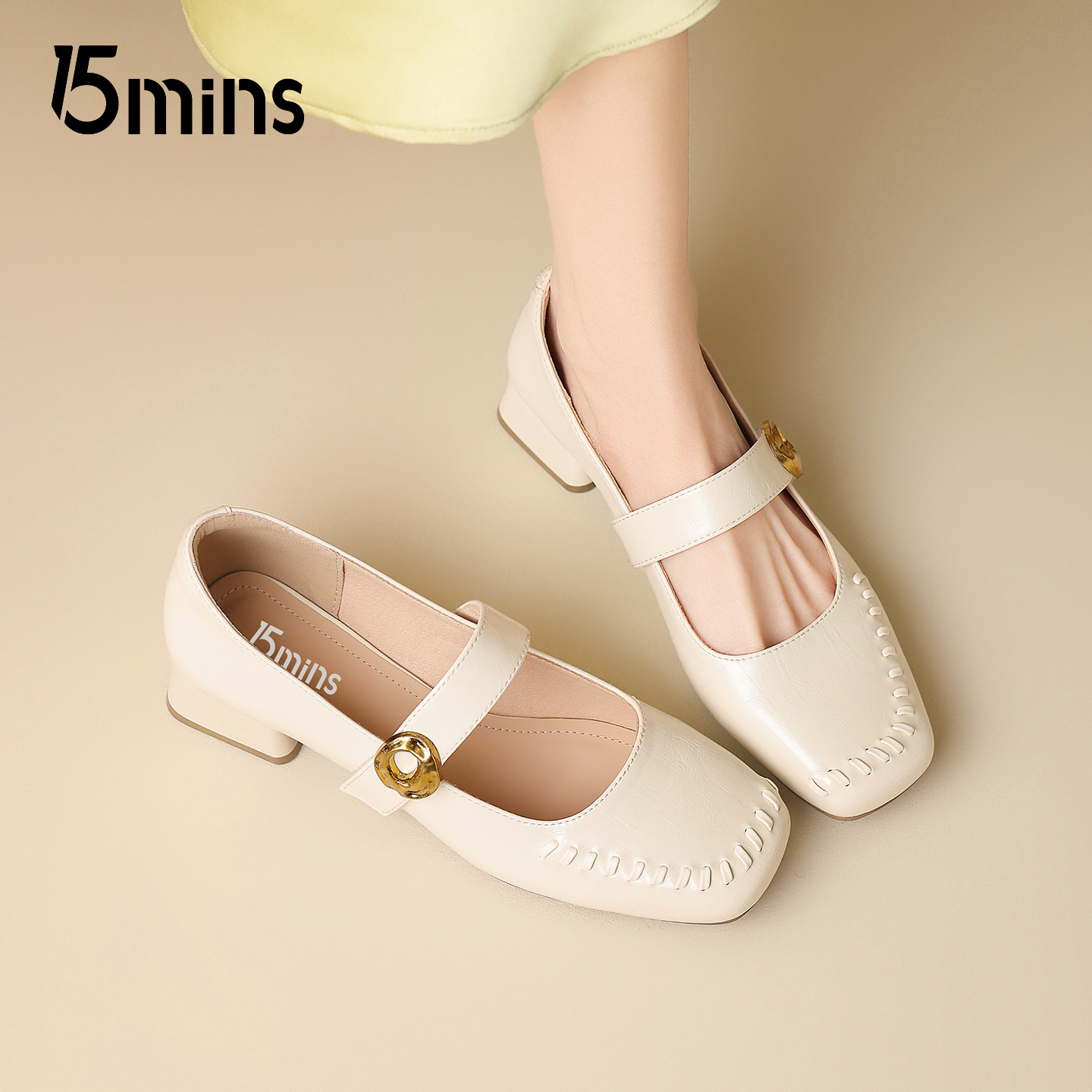 15mins通勤风玛丽珍鞋女2025
