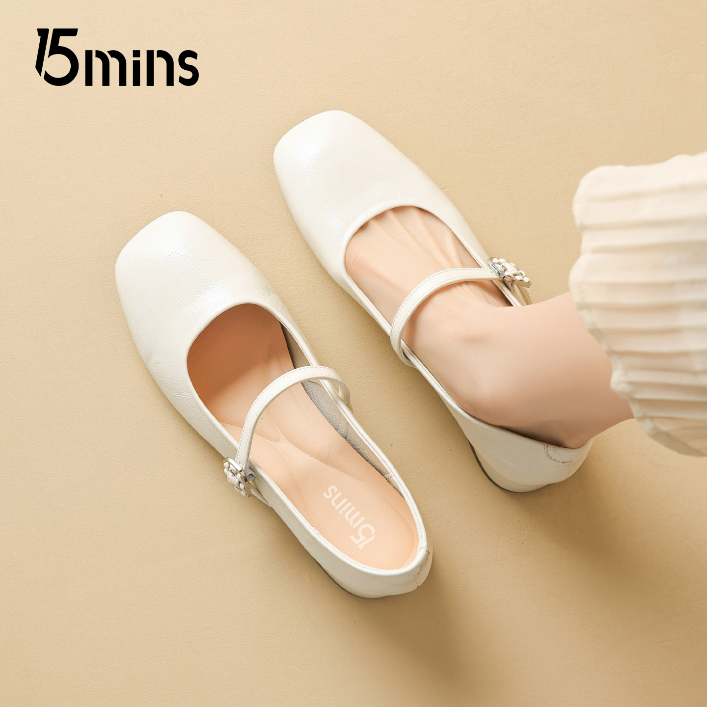 15mins法式浅口玛丽珍鞋女