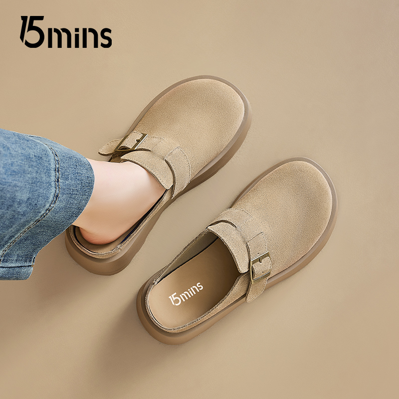 15mins厚底勃肯鞋一脚蹬单鞋