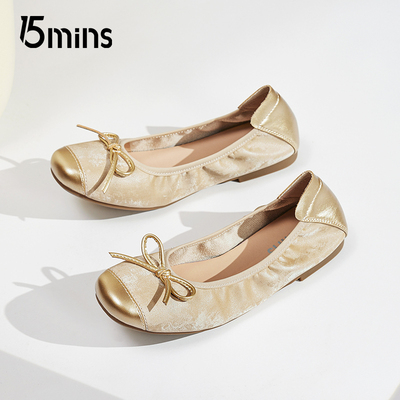 15mins芭蕾舞鞋软底配裙子单鞋