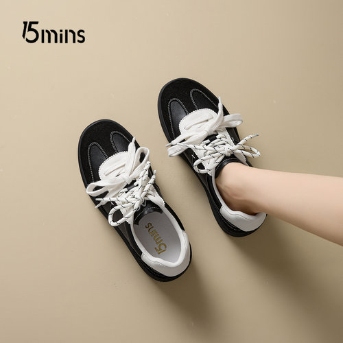 15mins德训鞋女韩版厚底休闲鞋子