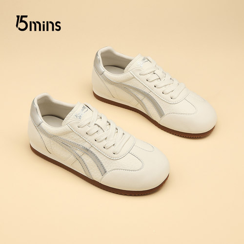 15MINS拼色德训鞋女2026春季新款