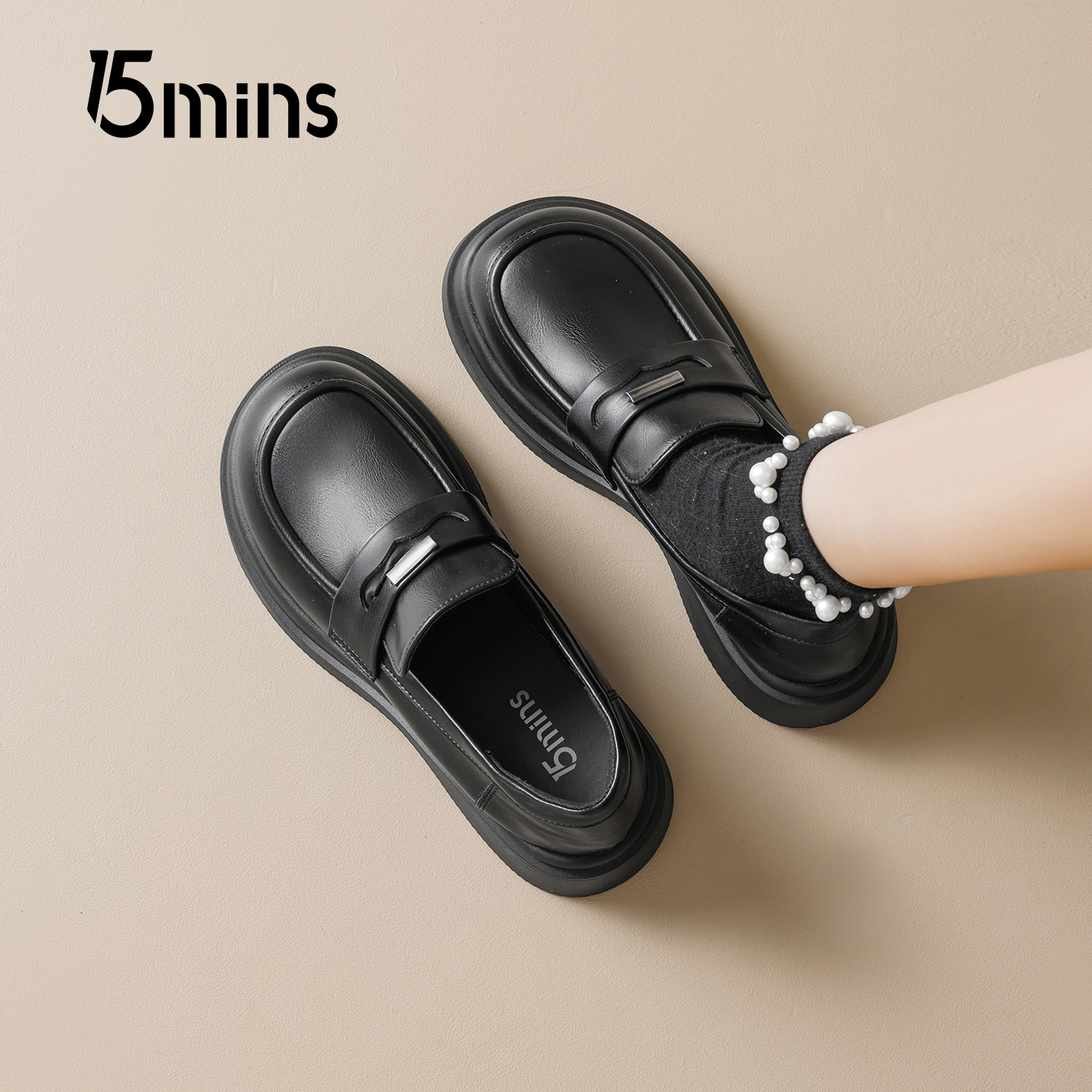 15mins英伦风厚底乐福鞋