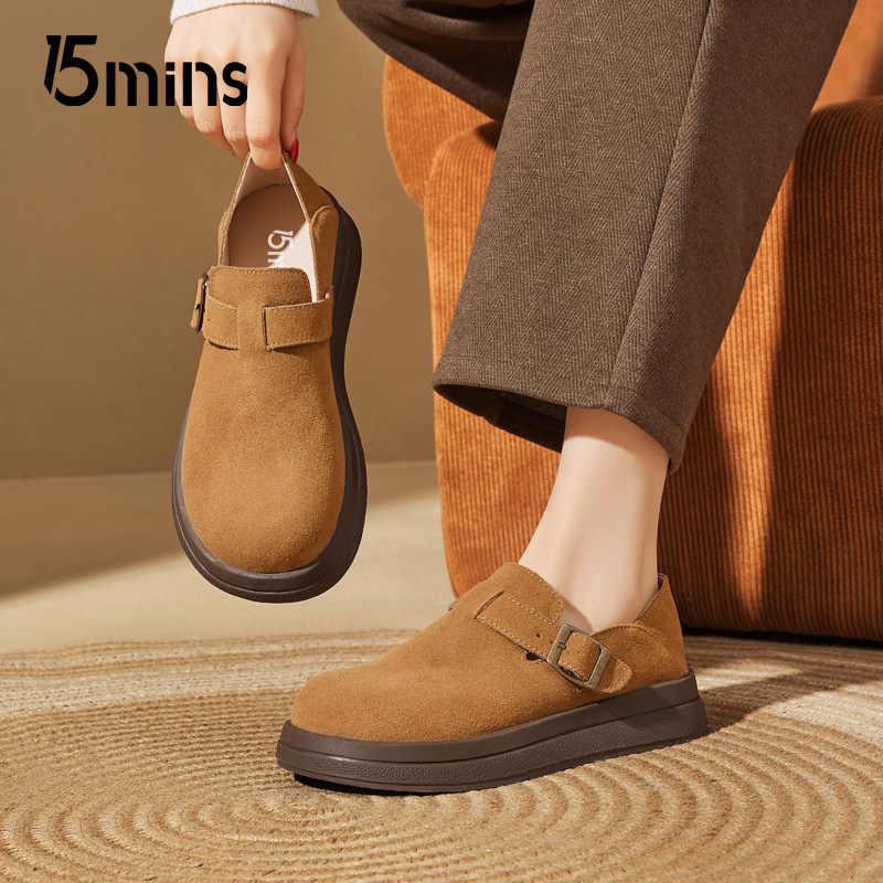 15mins时尚百搭勃肯鞋女2025春秋新款复古两穿通勤平底全包懒人鞋,女鞋,勃肯鞋/软木鞋,淘宝优惠券,粉丝福利购,淘宝优惠卷