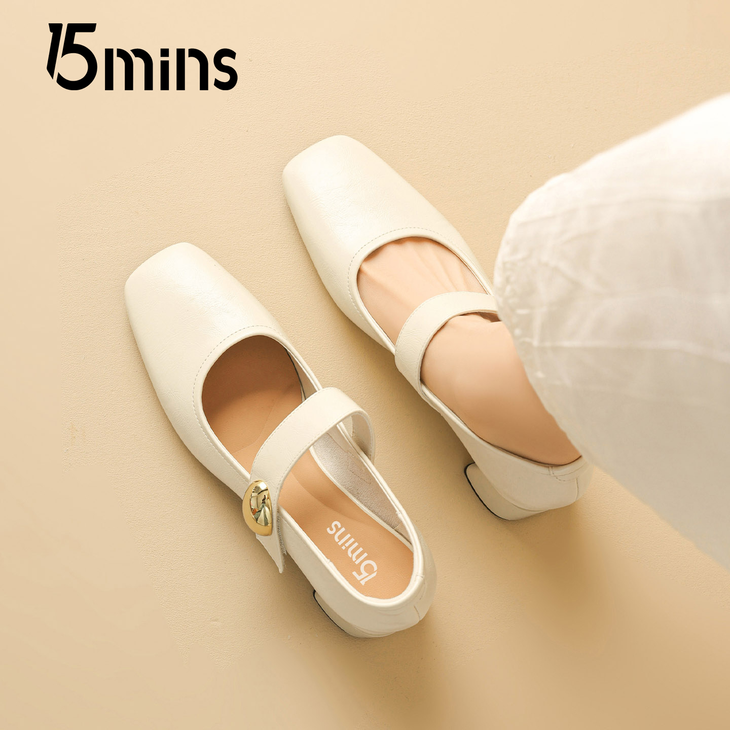 15mins法式玛丽珍鞋女2025新款