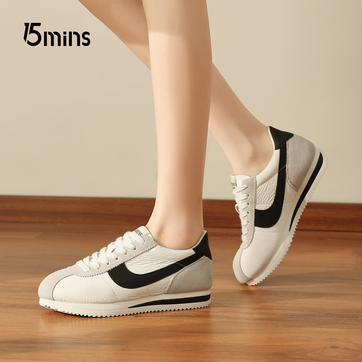 15mins厚底老爹鞋女秋冬2025年新款法式休闲运动鞋复古板鞋德训鞋,女鞋,休闲板鞋,淘宝优惠券,粉丝福利购,淘宝优惠卷