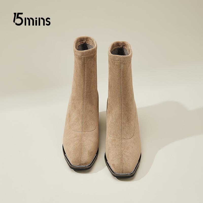 春秋15分钟冬天弹力高跟鞋瘦瘦靴