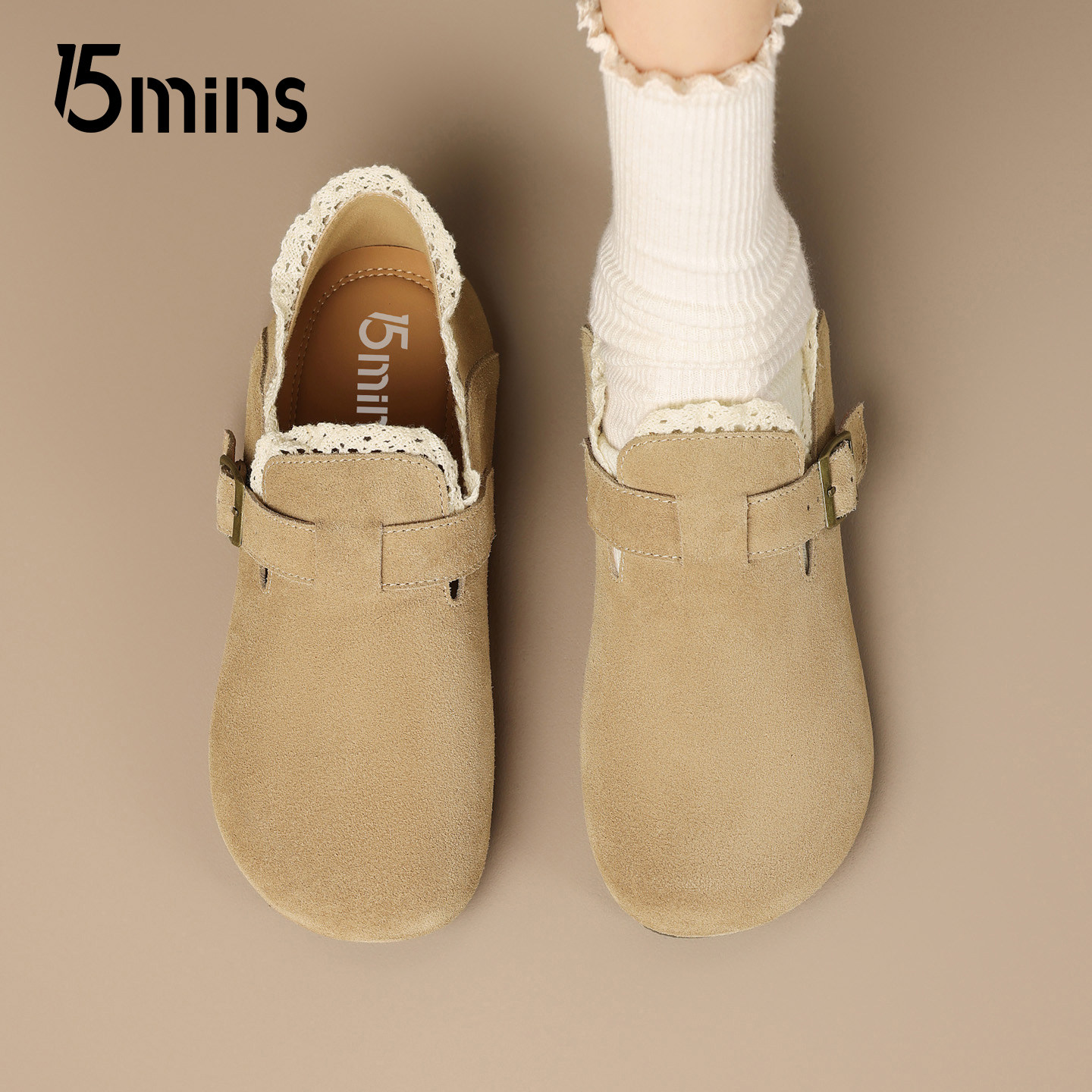 15mins韩版勃肯鞋女2026新款春季全包孕妇平底一脚蹬单鞋毛毛鞋子,女鞋,勃肯鞋/软木鞋,淘宝优惠券,粉丝福利购,淘宝优惠卷
