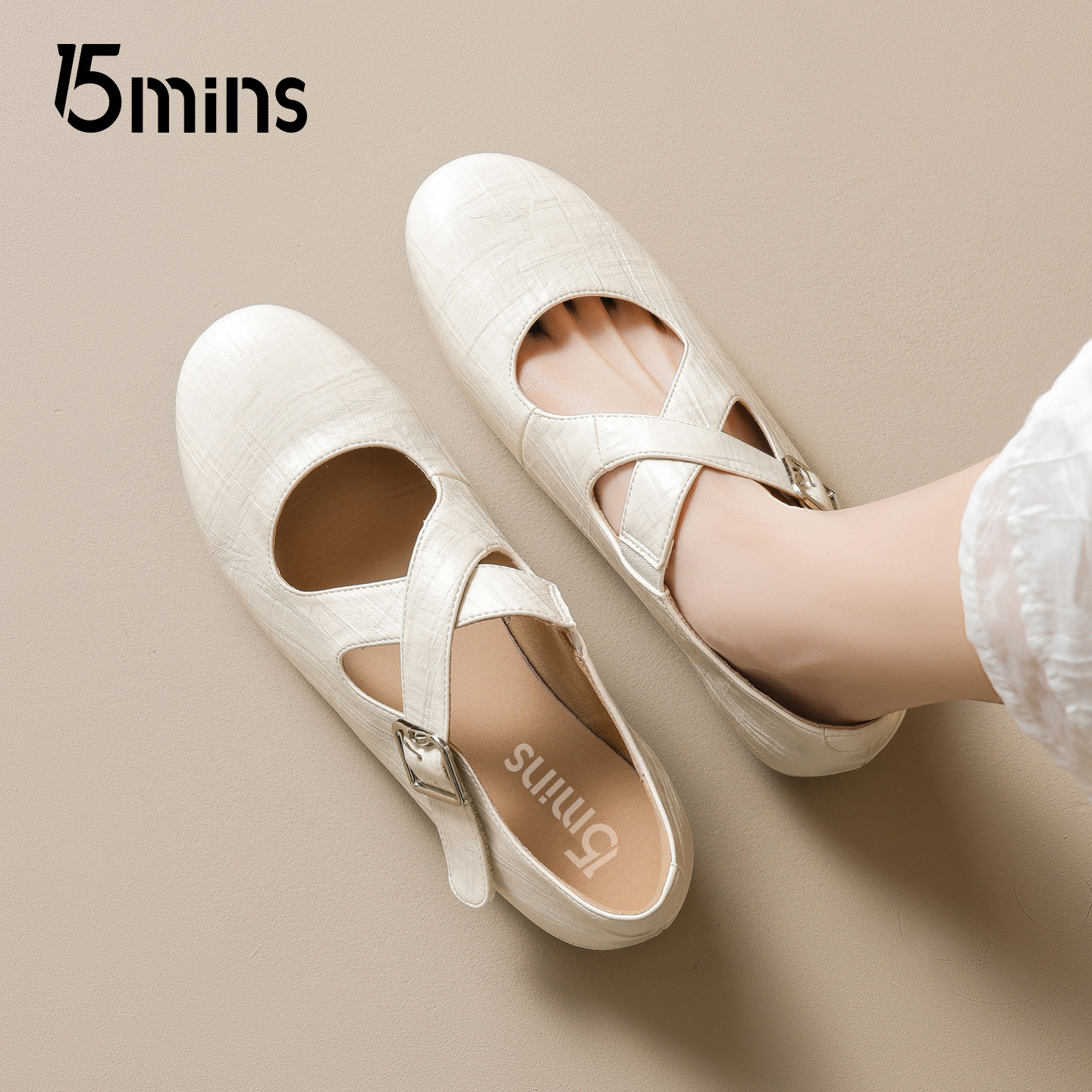 15mins平底芭蕾单鞋女款2026春季新款百搭时尚法式玛丽珍鞋配裙子,女鞋,玛丽珍鞋,淘宝优惠券,粉丝福利购,淘宝优惠卷