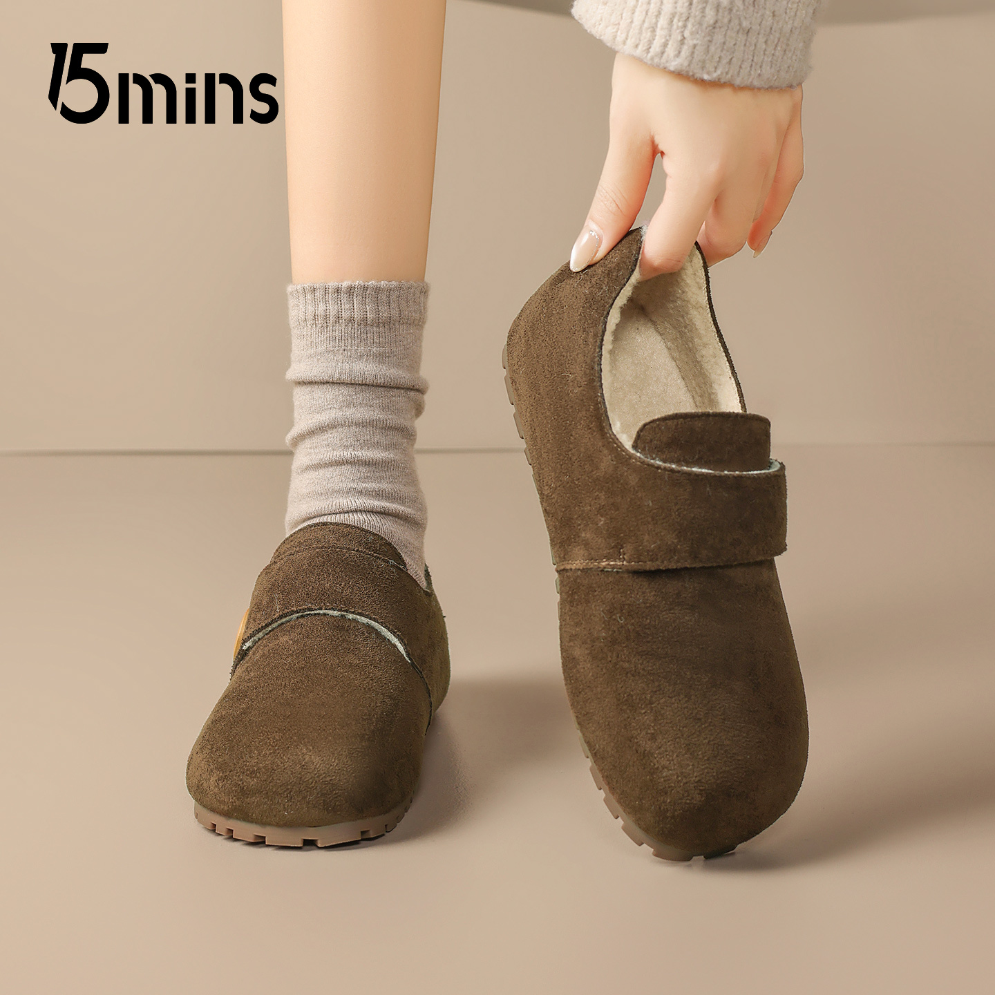 15mins加绒勃肯鞋女冬季新款