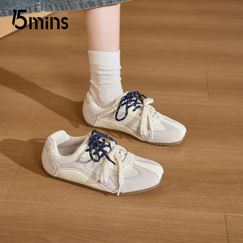 15mins芭蕾风德训鞋女2025春
