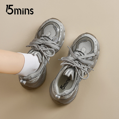 15mins增高厚底老爹鞋女百搭