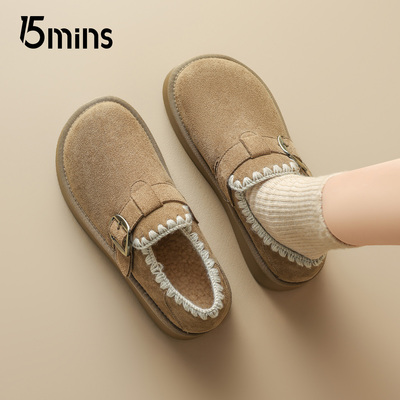 15mins厚底勃肯鞋女2025秋季新款