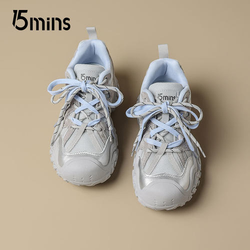 15mins时尚厚底老爹鞋女2026春