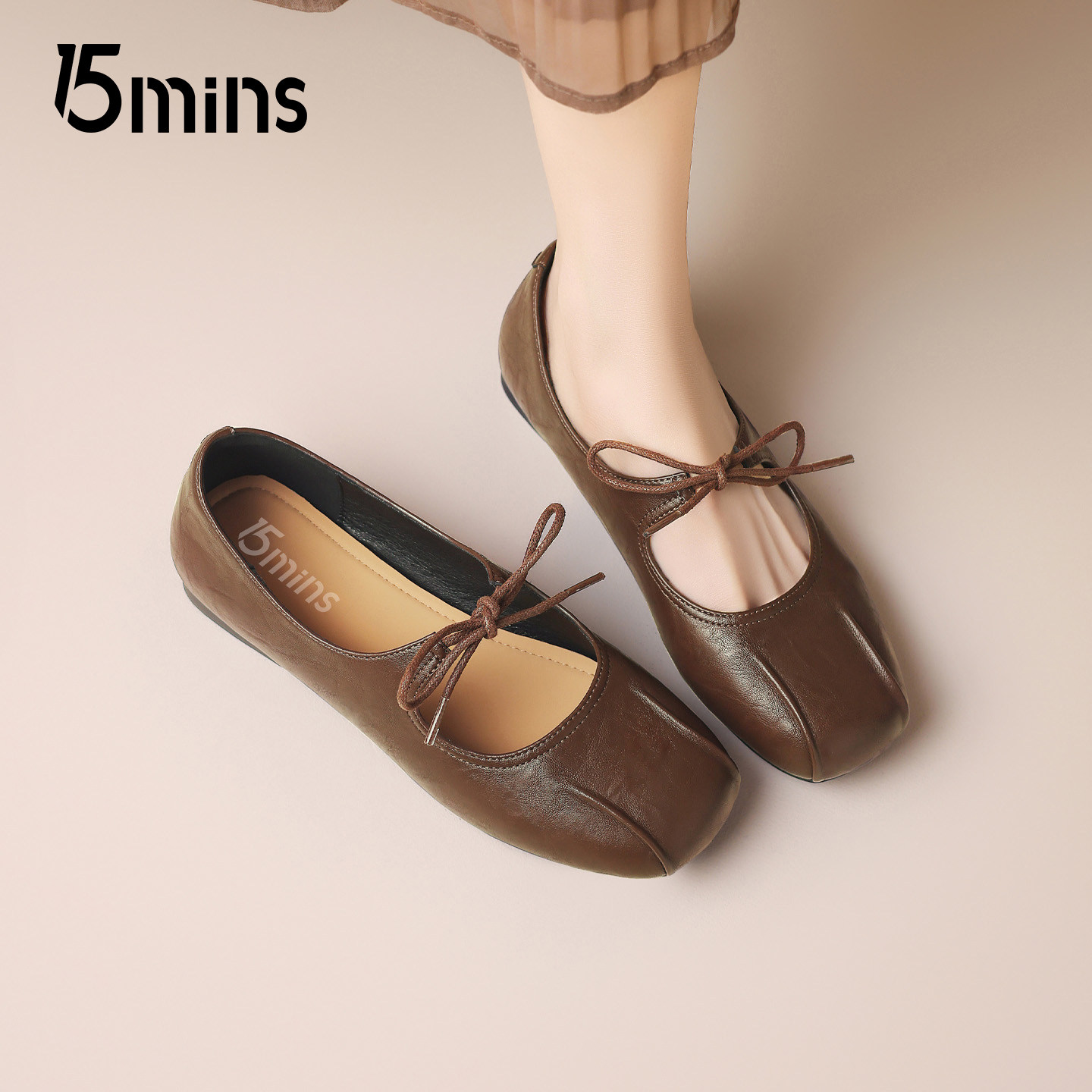 15mins法式优雅玛丽珍鞋女2026新款春季蝴蝶结软底小皮鞋浅口单鞋,女鞋,玛丽珍鞋,淘宝优惠券,粉丝福利购,淘宝优惠卷