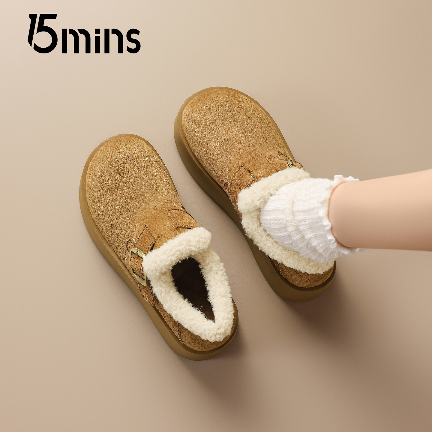 15mins厚底勃肯鞋女款2025新款