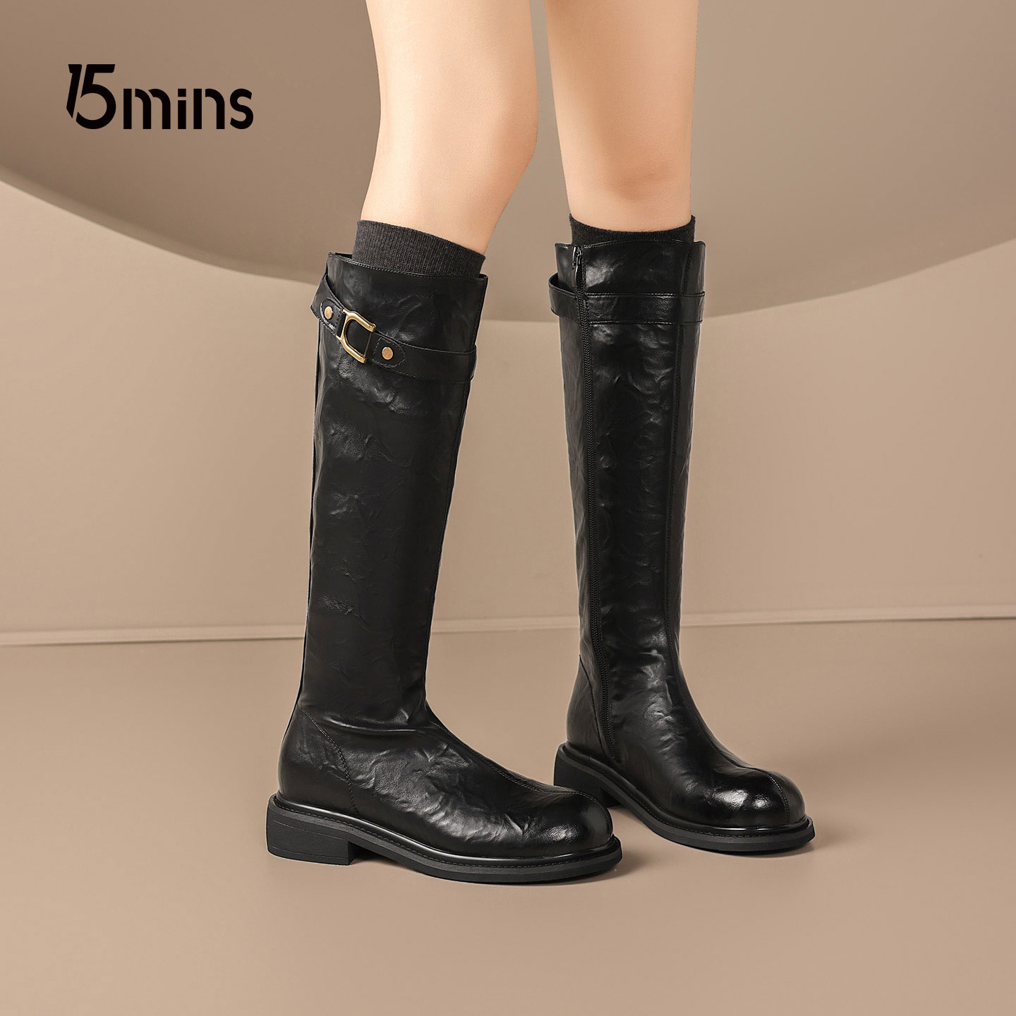 15mins小个子长靴女2025秋冬