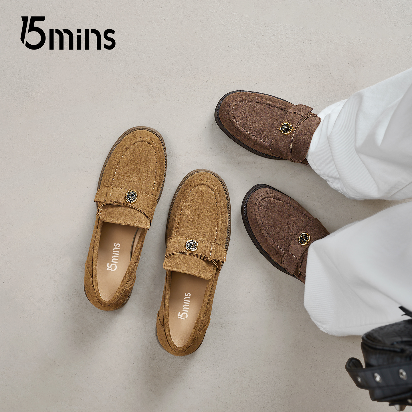 15mins厚底乐福鞋勃肯单鞋