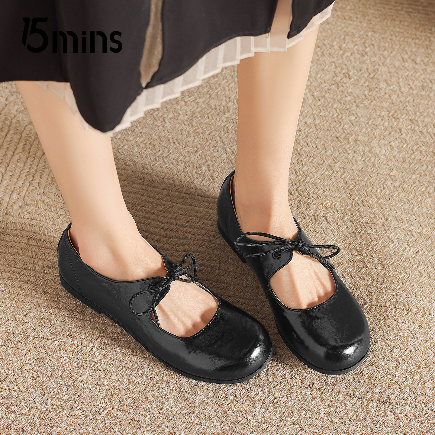 15mins法式玛丽珍鞋女2026新款春季平底通勤风单鞋百搭舒适小皮鞋,女鞋,浅口单鞋,淘宝优惠券,粉丝福利购,淘宝优惠卷