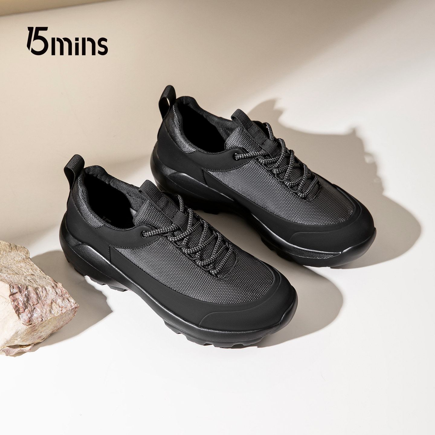 15mins男鞋冬季新款加绒保暖厚底运动休闲鞋男士系带防滑户外鞋子,流行男鞋,时尚休闲鞋,淘宝优惠券,粉丝福利购,淘宝优惠卷