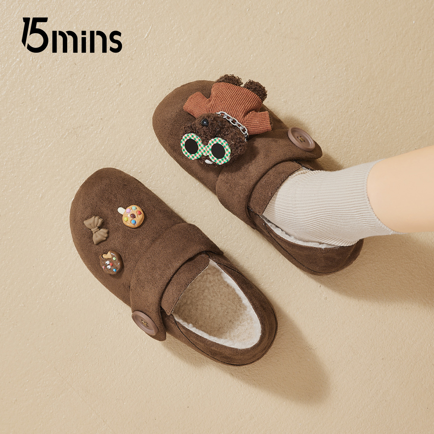 15mins加绒勃肯鞋女冬季