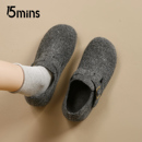15mins全包加绒勃肯鞋女2025冬季新款复古毛绒舒适百搭时尚休闲鞋
