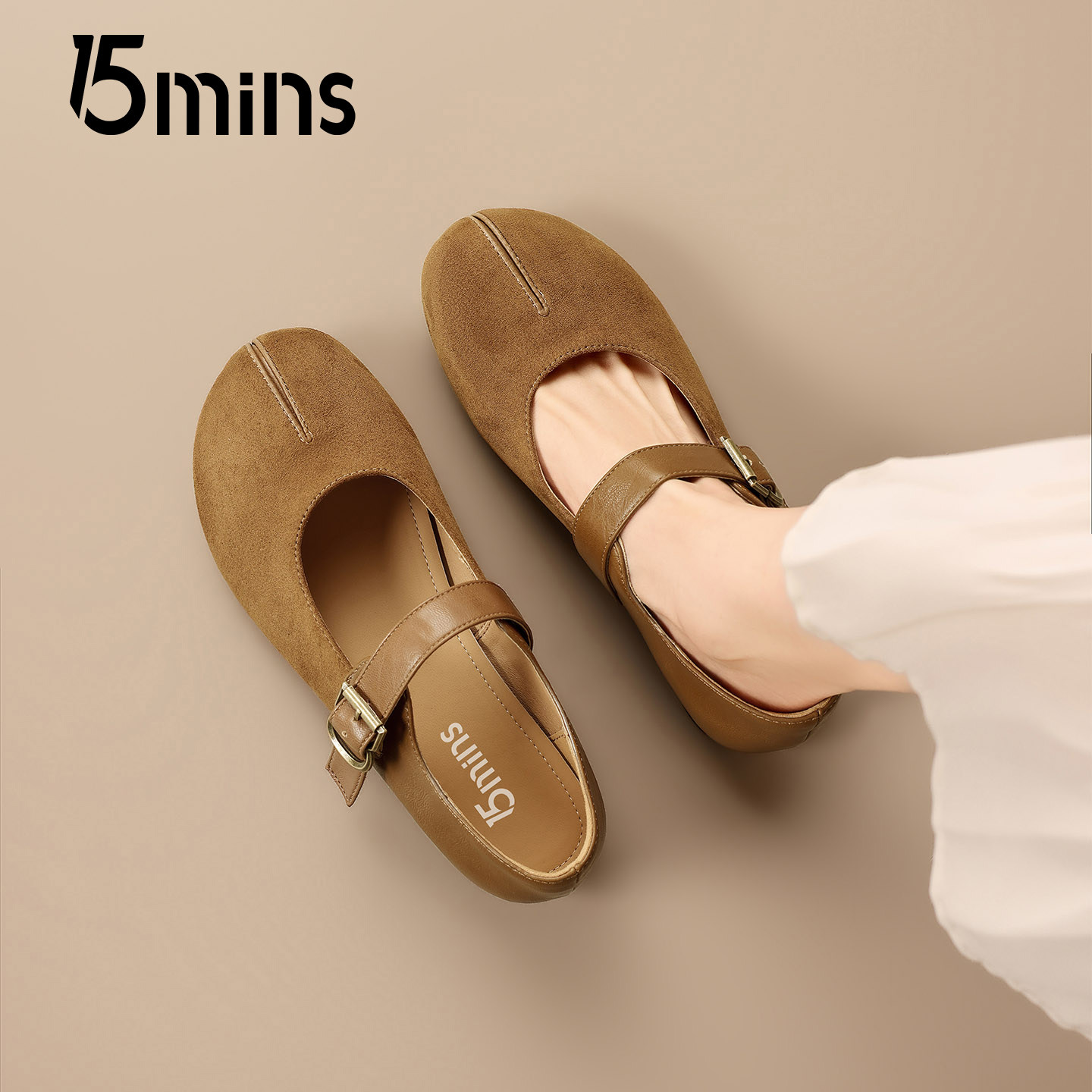 15mins复古玛丽珍鞋女2025春秋新款时尚软底一字扣带百搭平底单鞋,女鞋,玛丽珍鞋,淘宝优惠券,粉丝福利购,淘宝优惠卷