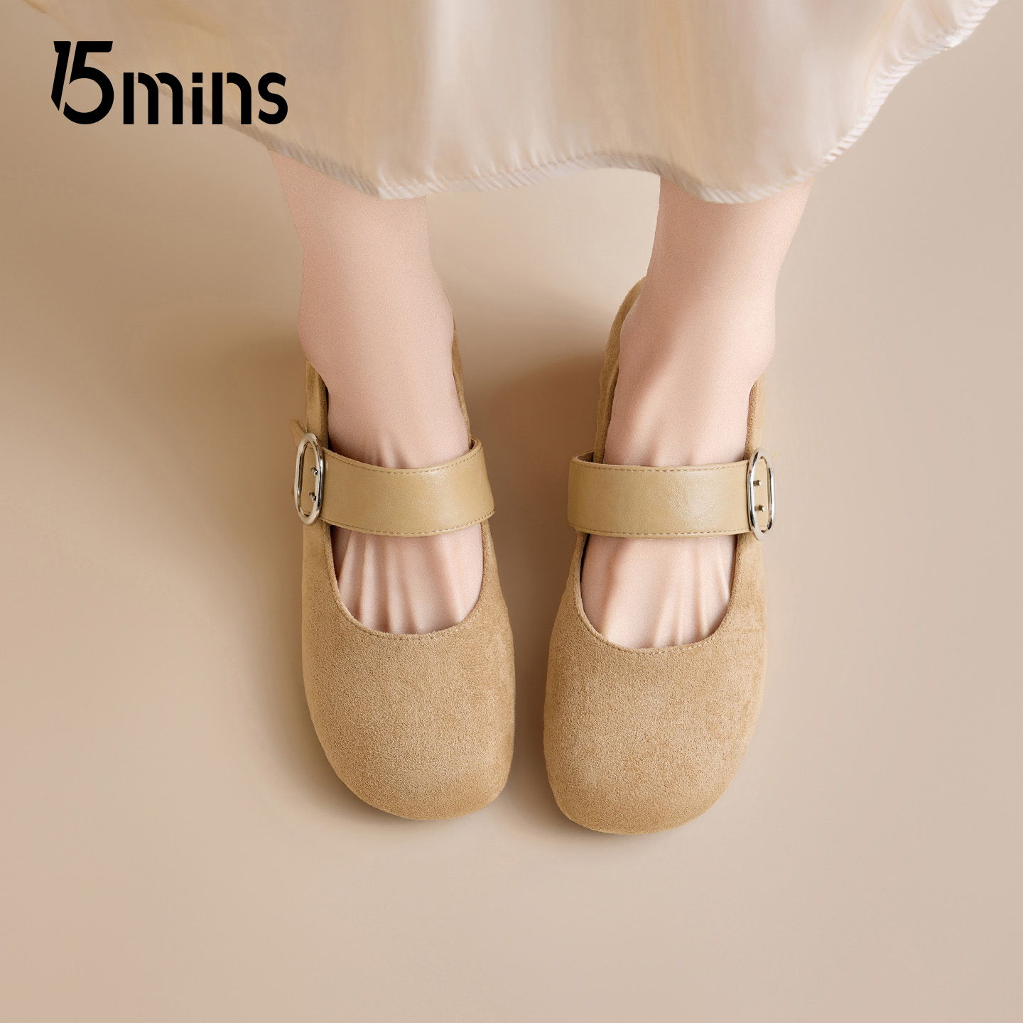 15mins小个子内增高玛丽珍鞋女