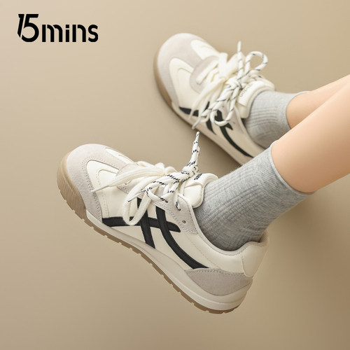 15mins休闲厚底德训鞋增高小白鞋