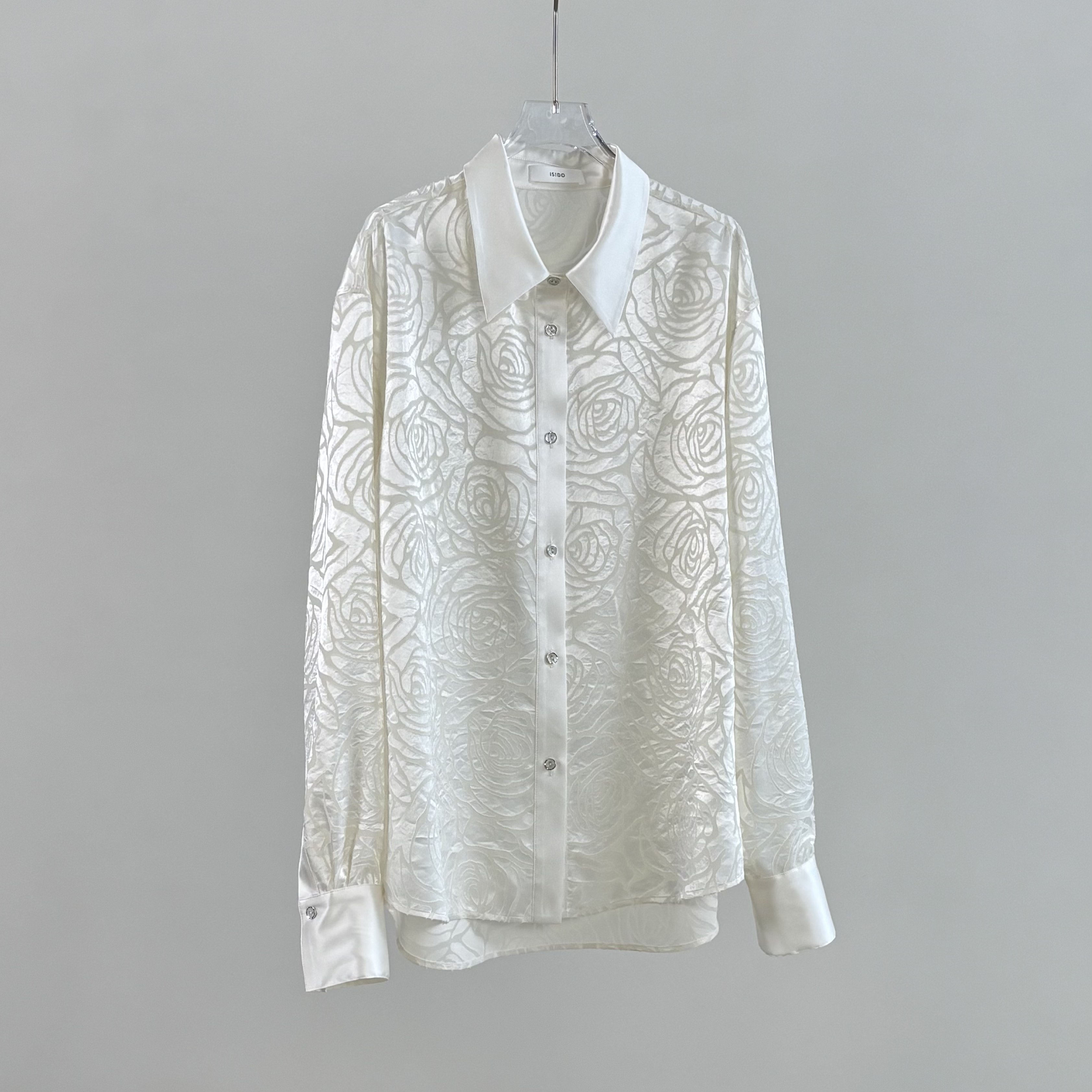 ISIDO真丝立体烧花衬衫宽松版