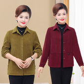 休闲夹克衫 新款 中年女装 宽松开衫 欧棉绒妈妈装 短外套春秋新款